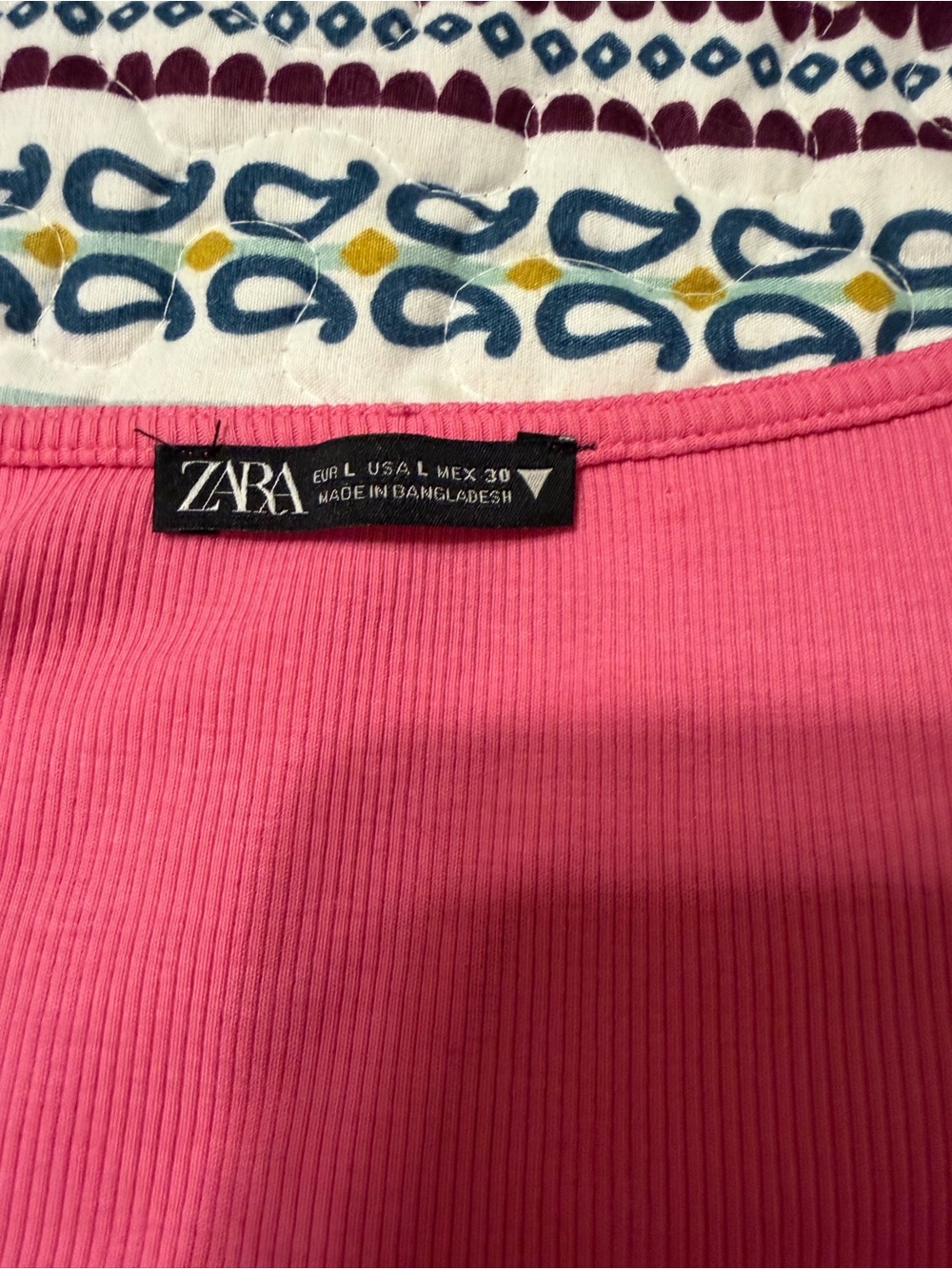 Zara Pink Puff Sleeve crop Top - Picture 2 of 3